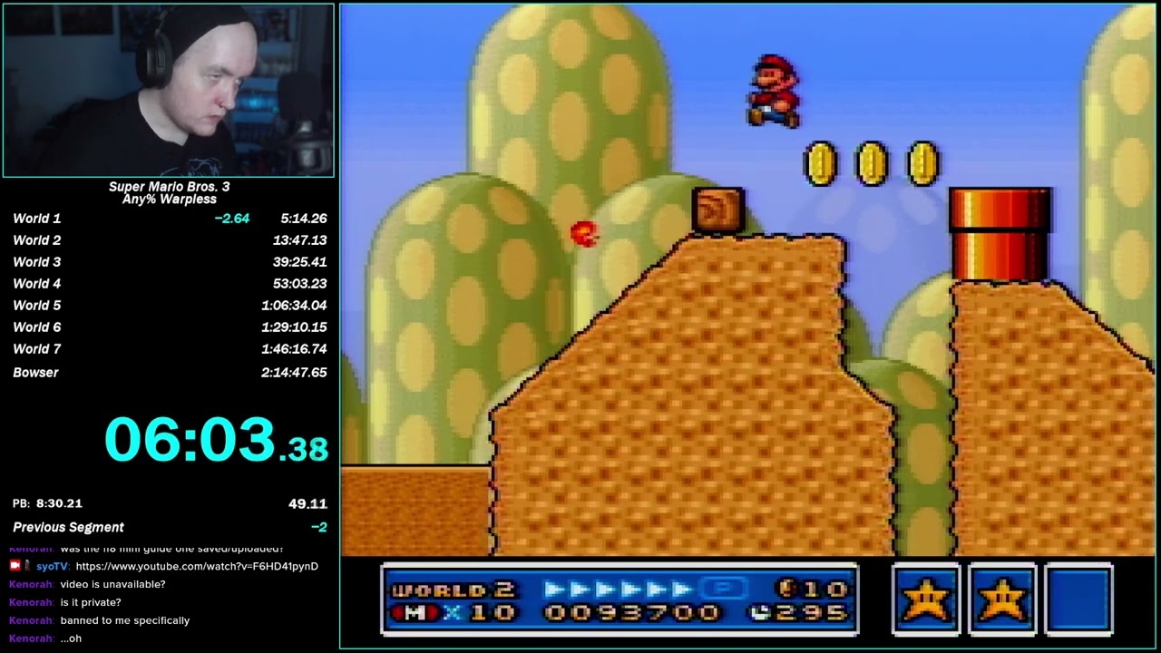Super Mario Bros. 3 Warpless speedrun - 1hr 37m 17s