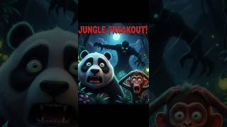 Panda &amp; Monkey Horror Turns Funny 😱😂 | Jungle Shadow Prank Gone Wrong#JungleHorror #ScaryFunny