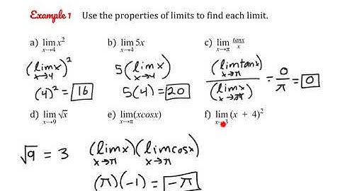 Properties of Limits and Direct Substitution