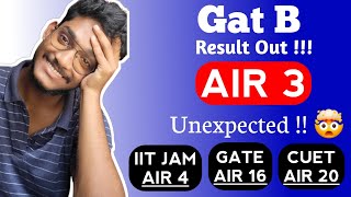 I have secured AIR 3 in Gat B. Unexpected cut off. Year wise marks analysis.