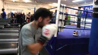 Frank Greaves Sam Stokes Training Session At Peacock Gym Canning Town