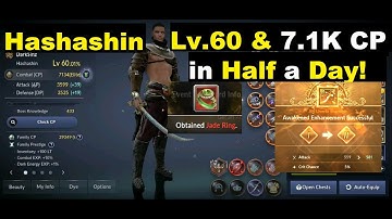 Black Desert Mobile Hashasin Reach Level 60 & 7.1k CP in Half a Day!