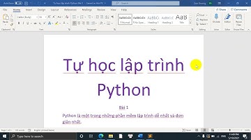 Tự học Python bài 1