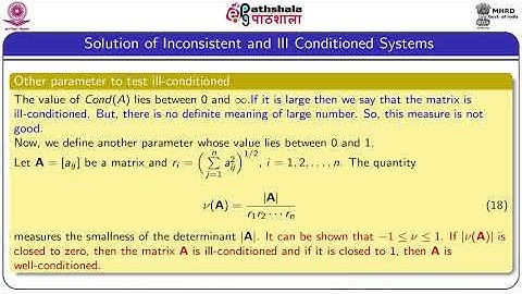 M-22. Solution of Inconsistent and Ill Conditioned Systems