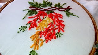 Hand Embroidery: Lazy Daisy Stitch Beautiful Design.