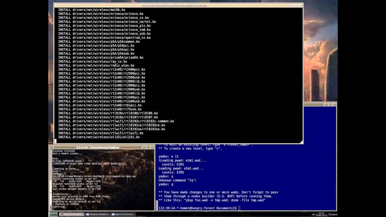 Compiling a vanilla kernel on Linux Mint 11 by hand.