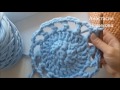 Вяжем коврик из ленточной пряжи крючком