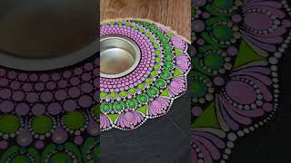 Dot Painting Teelichthalter DIY Deko #dotpainting #mandala #dotart #diy #decoration #woodart #art