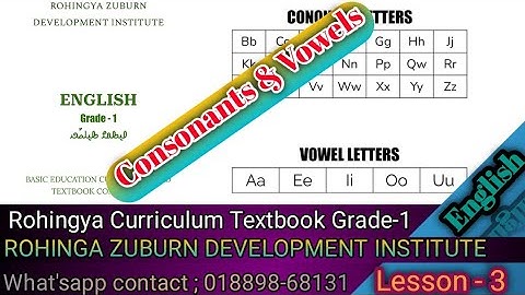 Lesson 3 Consonant Letters & Vowel