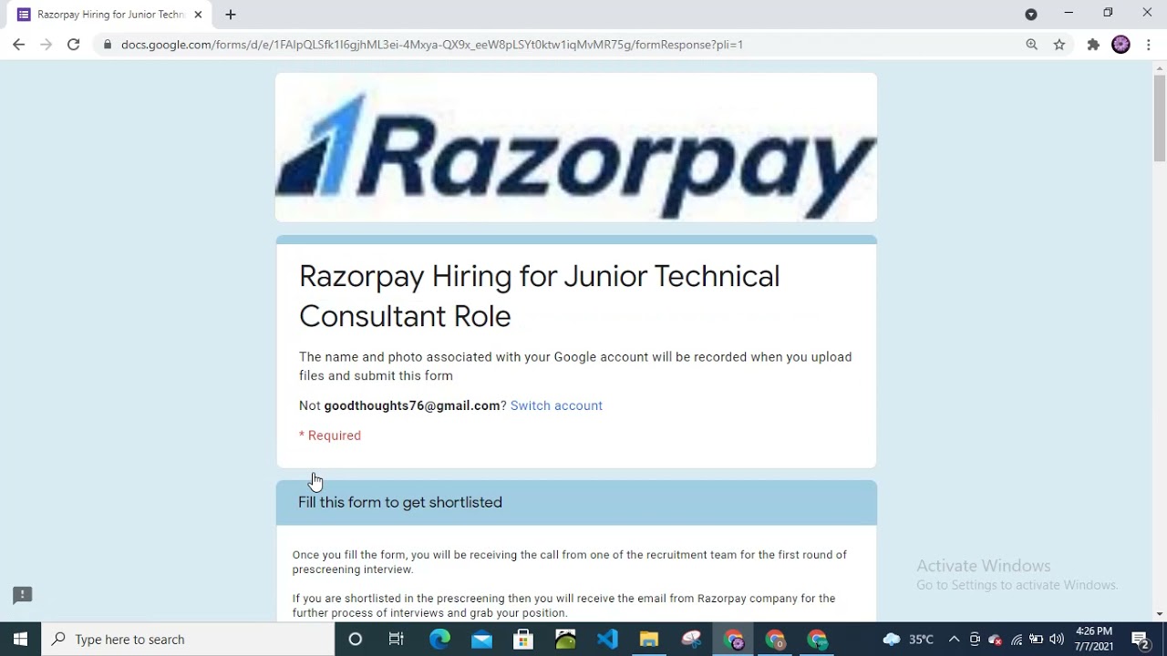 Razorpay Off Campus Drive | BE/BTech (CS, IT/IS, EEE, ECE) Candidates from 2020 and 2021 Batch |