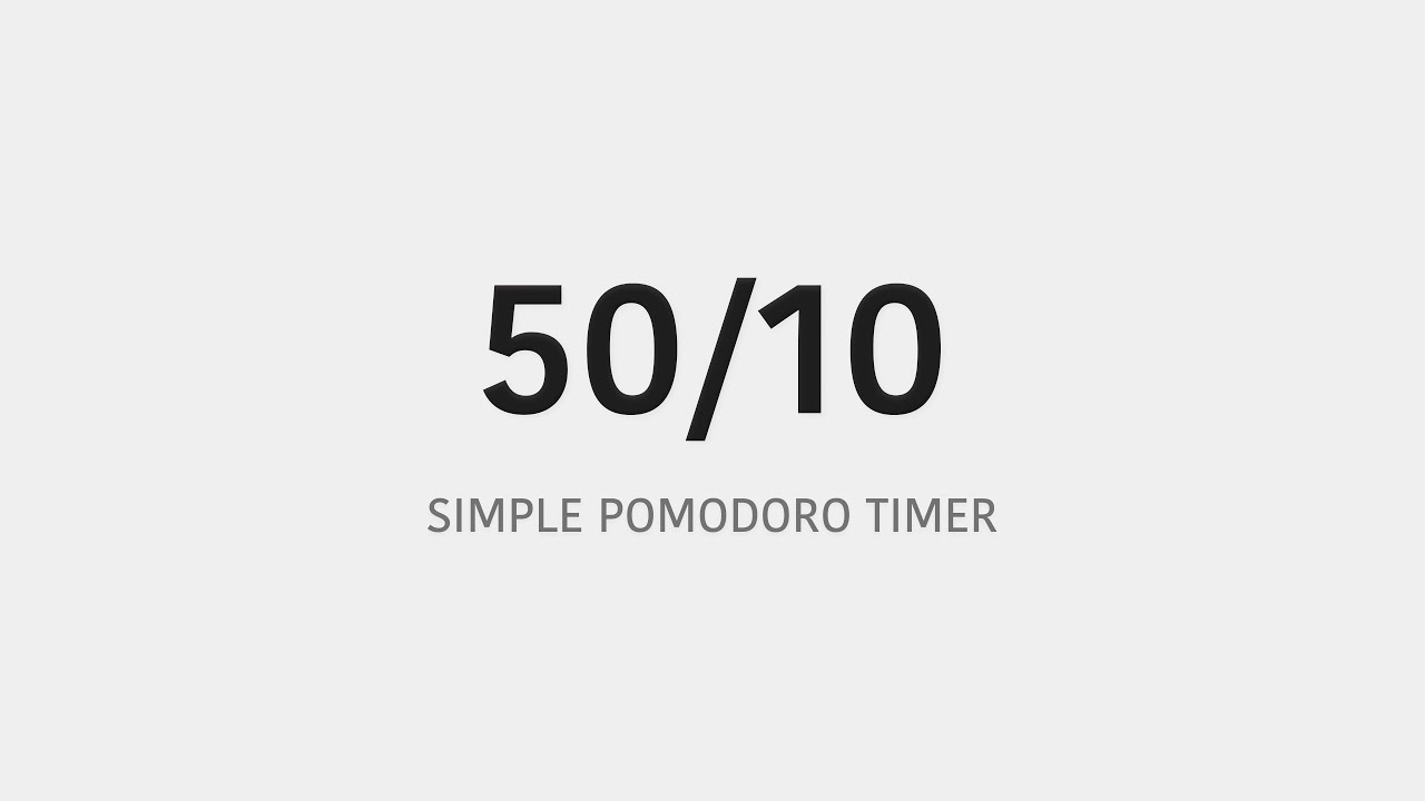 50/10 Pomodoro Timer - 4 HOURS STUDY | White Background/Light Mode - No music