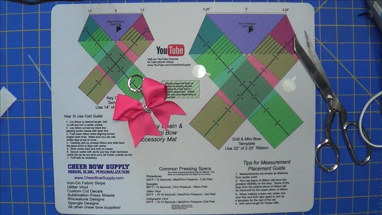 How To Make A Keychain Cheer Bow - YouTube cheer-bow-sublimation-design-template-download-overview-youtube