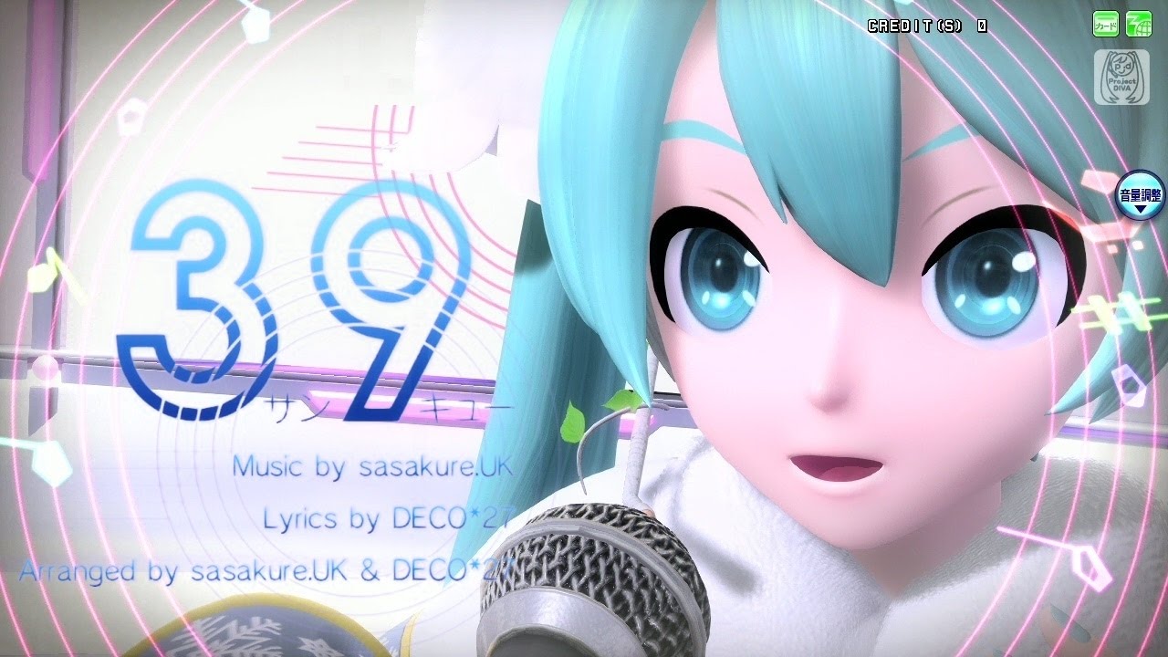 [60fps Full] 39 (Thank you) - Hatsune Miku 初音ミク Project DIVA Arcade English  lyrics Romaji subtitles