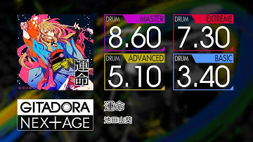 【GITADORA NEX+AGE】 運命 (MASTER ~ BASIC) Drum