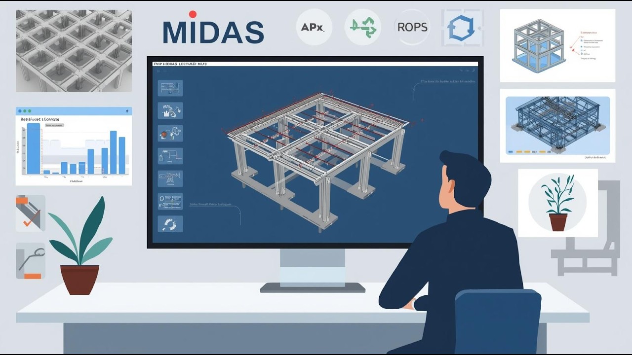 MIDAS Tutorial - Modelling and Design of Steel Structure - YouTube
