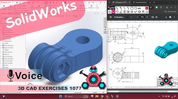 SolidWorks | 3D CAD EXERCISES 1077 | StudyCadCam | Solution Tutorial |