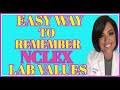 EASY WAY TO REMEMBER NCLEX LAB VALUES FOR NURSES & NURSING STUDENTS