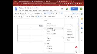 Creating and Formatting Tables in Google Docs