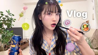 혼밥 vlog🍙새로운 쌀국수맛집 발견/ 명란오이 안주에 맥주/ 패마 말차디저트/ 돼지고기에 냉면/ 아침부터 야채먹는 여자/ 치와와와 함께하는 일상/ 일본 일상 브이로그 screenshot 4