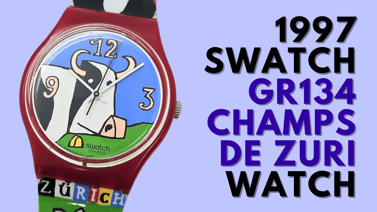 1997 GR134 Swatch CHAMPS DE ZÜRI Watch - YouTube
