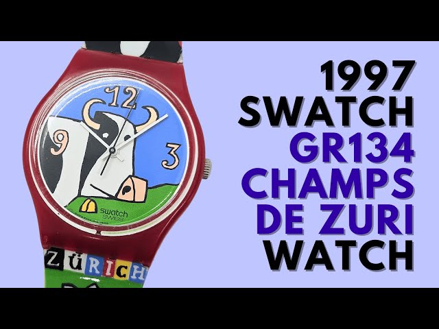 1997 GR134 Swatch CHAMPS DE ZÜRI Watch - YouTube