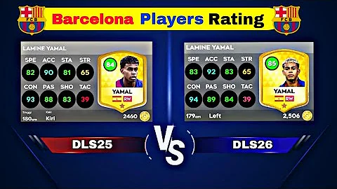 DLS 26 🔥 Barcelona players New Rating Refresh | Dream league soccer 2026 Update 