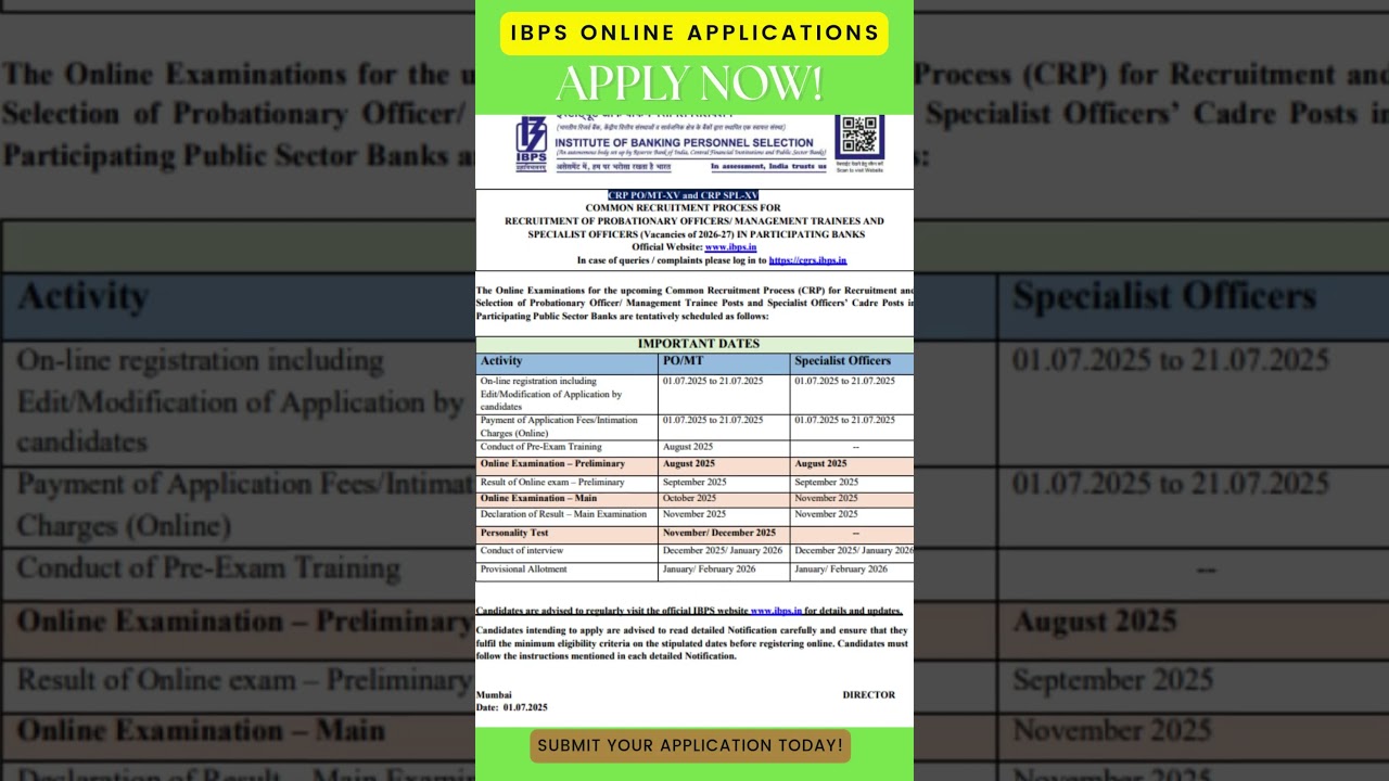 IBPS Probationary Officer PO 15th Online Form 2025 |IBPS PO 2025 Form Out | IBPS PO New Vacancy 2025