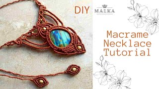 Macrame Stone Necklace Tutorial Micro Macrame DIY Jewelry