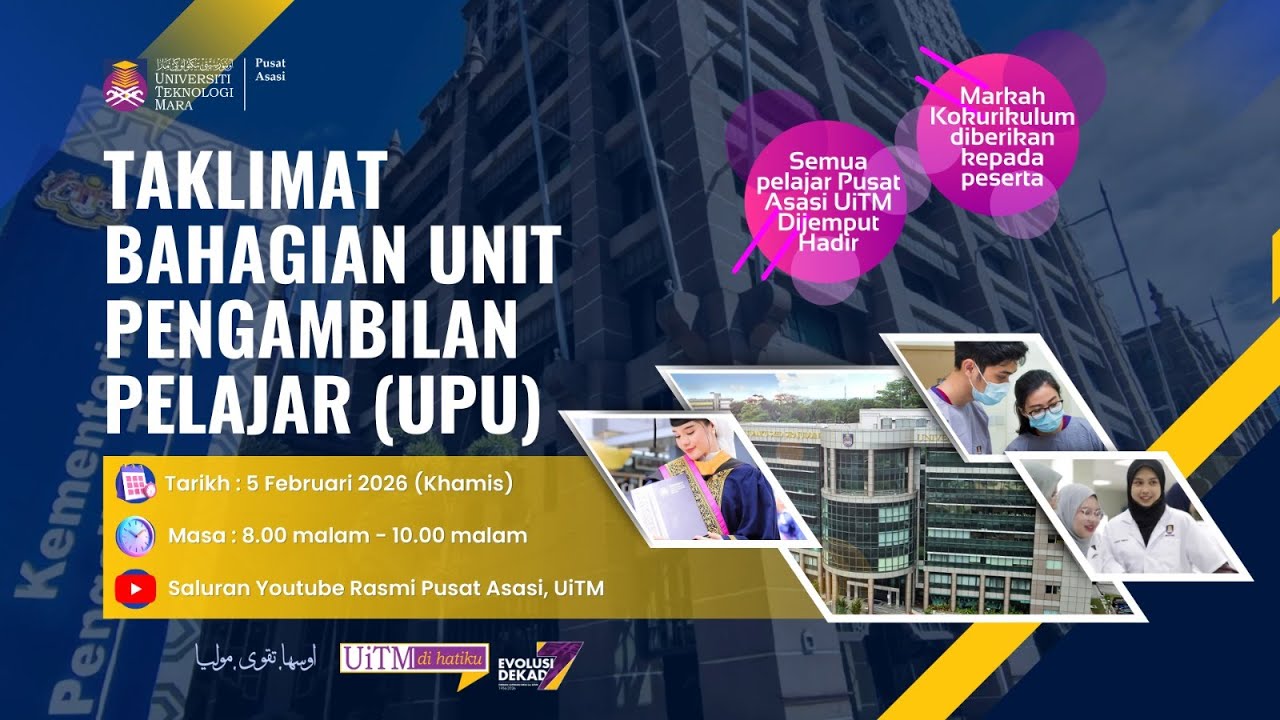 TAKLIMAT BAHAGIAN UNIT PENGAMBILAN PELAJAR (UPU)