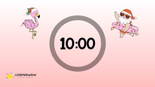 Summer Christmas Santa – 10 Minutes Countdown Timer With Music | Festive Christmas Classroom Timer