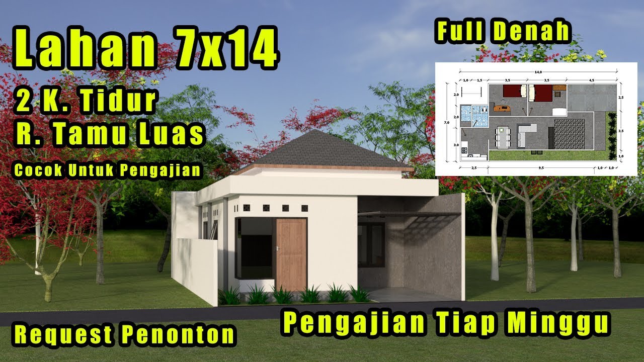  Desain  Rumah  Minimalis 7x14  YouTube