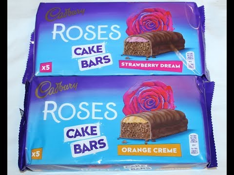 Cadbury Roses Cake Bars: Strawberry Dream & Orange Crème Review