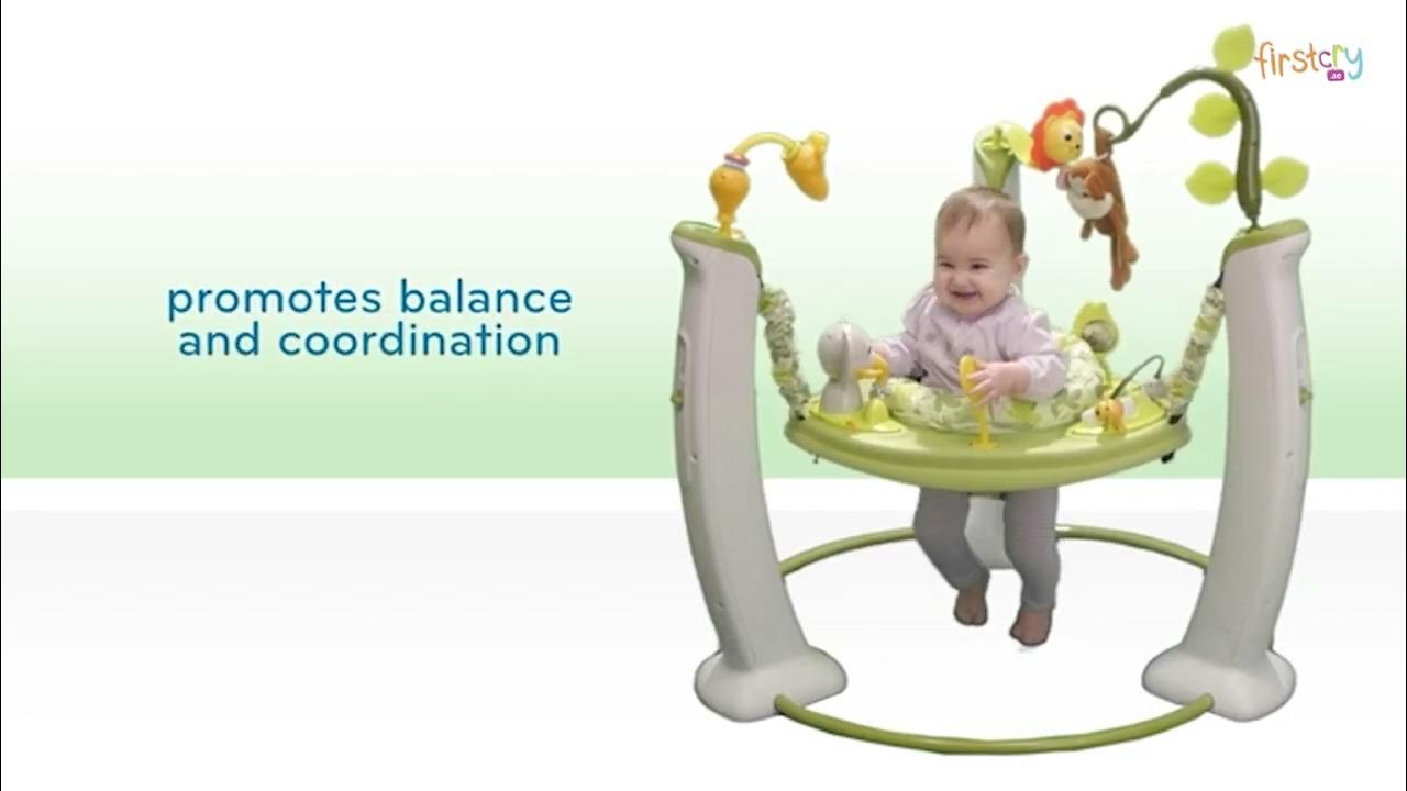ExerSaucer Jump & Learn Safari Friends Baby Stationary Jumper YouTube