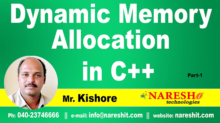 Dynamic Memory Allocation in C++ Part 1  | C ++ Tutorial | Mr. Kishore