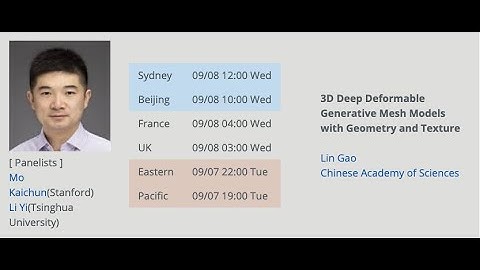 3DGV Talk ---  Lin Gao: 3D Deep Deformable Generative Mesh Models with Geometry and Texture