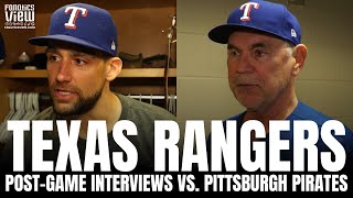 Nathan Eovaldi \& Bruce Bochy React to Complete Game Performance vs. Pittsburgh, Josh Jung Play