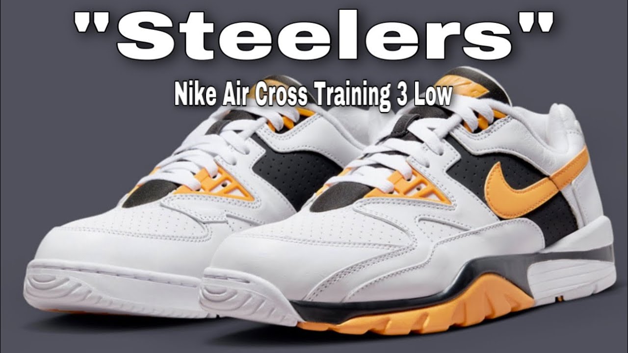 velocidad Derribar tirar a la basura Nike Air Cross Trainer 3 Low Steelers DZ5423-100/Official Images - YouTube