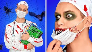 IDE KOSTUM HALLOWEEN SERU DAN SUPER SERAM || DIY Kiat Makeup Seram dan Prank Pesta oleh 123 GO! BOYS