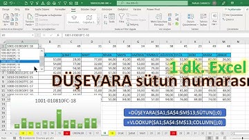 Excel 1 Dakika - DÜŞEYARA İçerisinde Sütun Numarası