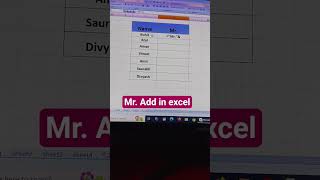 Mr. Ad in excel | #shortcut #trending #excel #exceltricks #computer #shorts #viral #windows