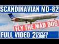 SCANDINAVIAN AIRLINES MD82 | 2 FULL FLIGHTS | ARN-OSD-ARN | COCKPIT VIDEO | FLIGHTDECK ACTION