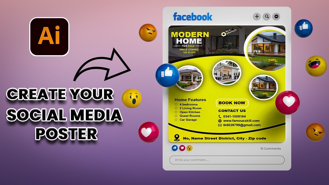 How to Design Social Media Posters in Adobe Illustrator | Step-by-Step ...