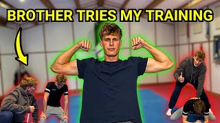 Brother tries my training