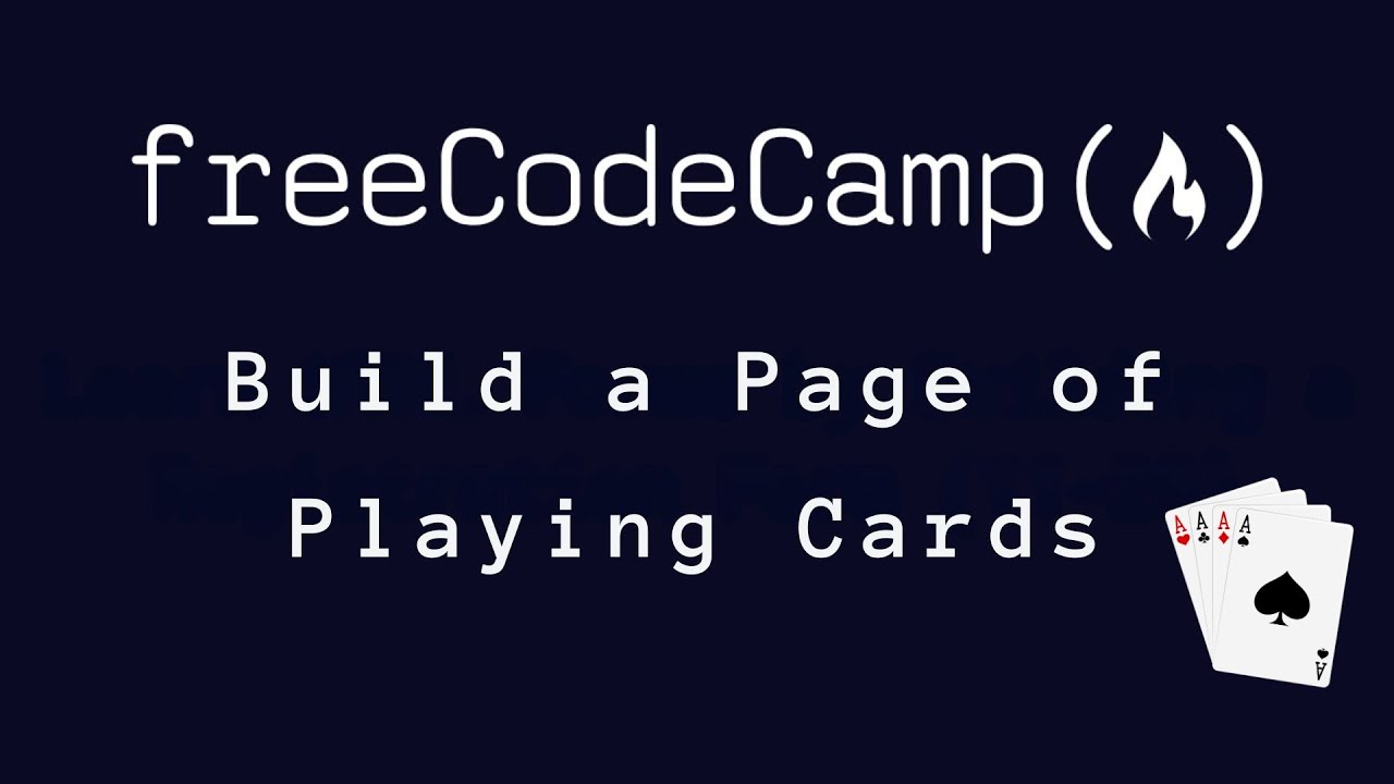 freeCodeCamp - Build a Page of Playing Cards - YouTube