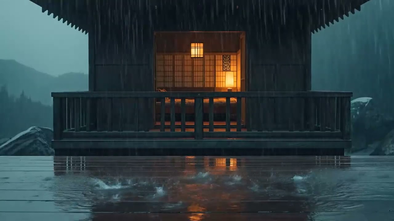 FALL INTO SLEEP INSTANTLY | Gentle Piano & Soft Rain in the Warm Room, 3 Hours Relaxing Sleep Music