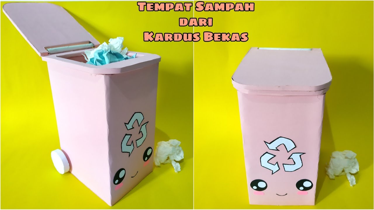 Ide Kreatif dari  Kardus  Bekas Cara  membuat  tempat  sampah  