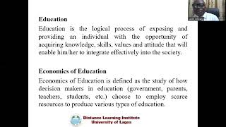 EDM 222 - Fundamentals of Economics of Education