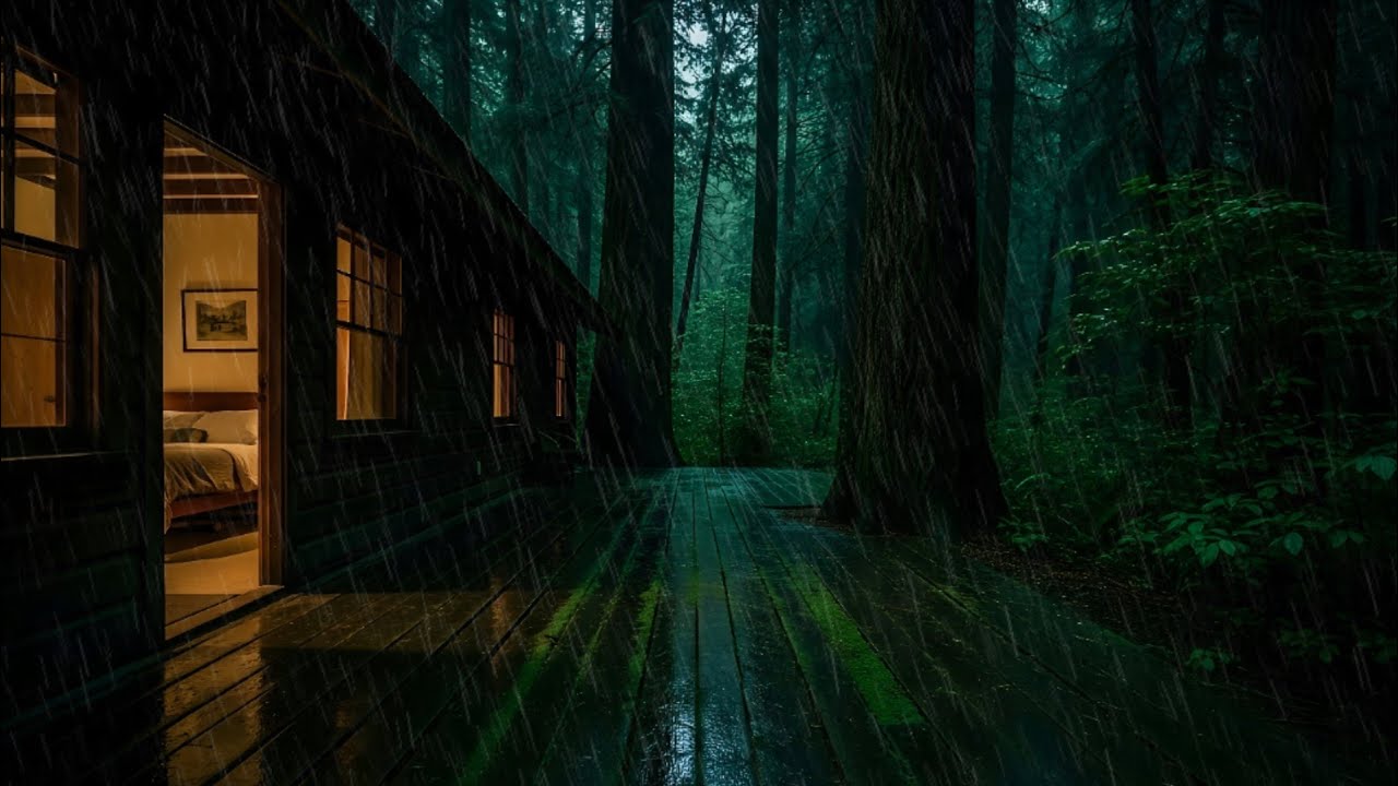Soothing Rain Sounds in a Dark Forest 🌙 | Peaceful Night Ambience