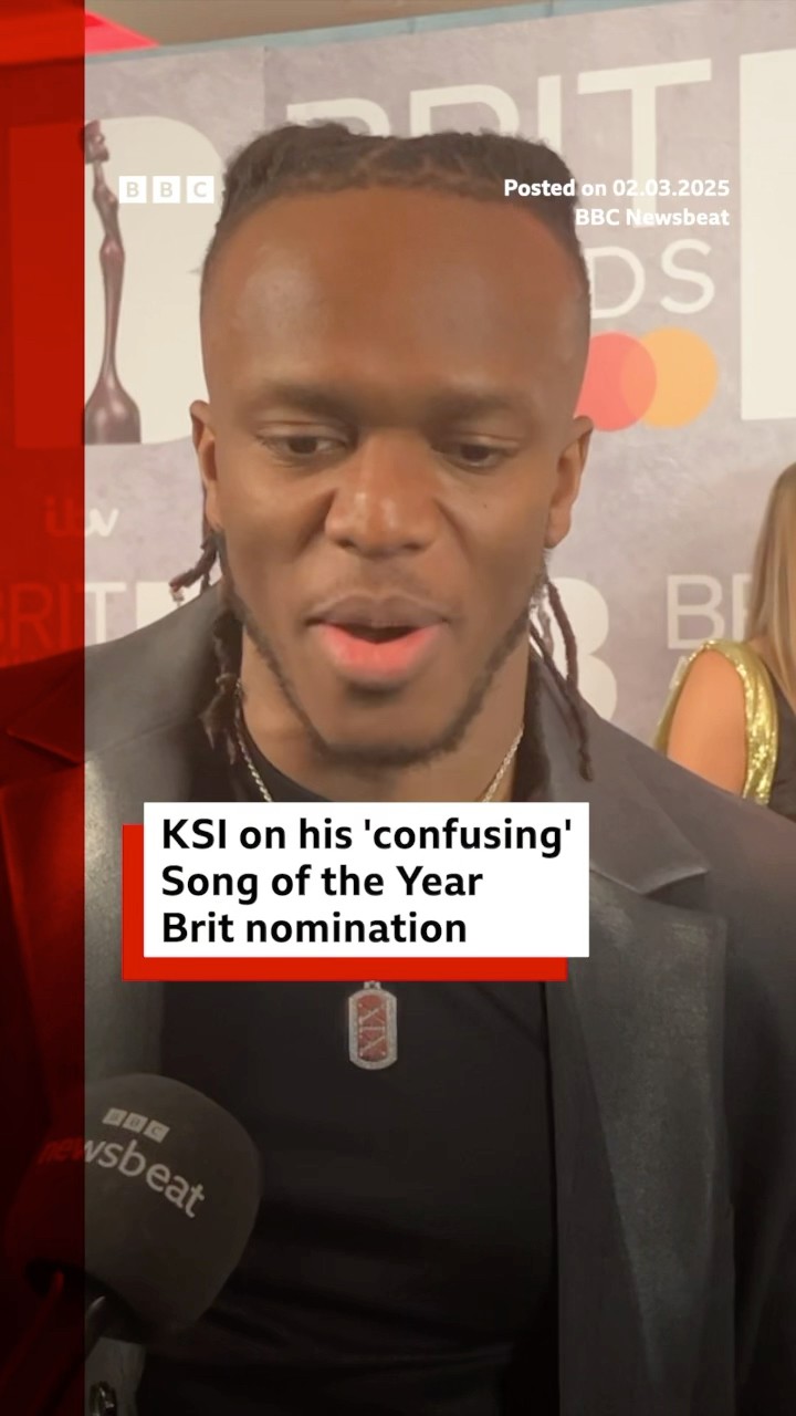 KSI’s song Thick of It was nominated for Song of the Year. #Brits #BBCNews