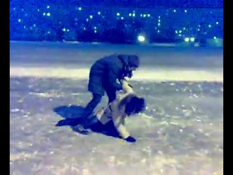 Slippery boots on ice